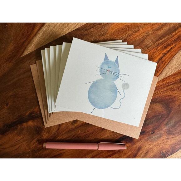 Greeting Cards Gift for Cat Lover Blank Cards & Envelopes NEW Custom Design - Picture 1 of 2